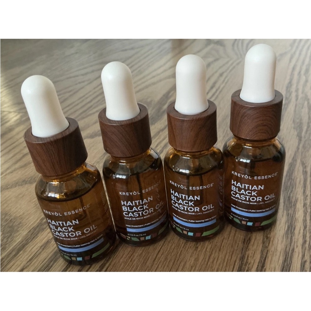 4x Kreyol Essence Haitian Black Castor Oil Light MINIS 0.5oz Each New